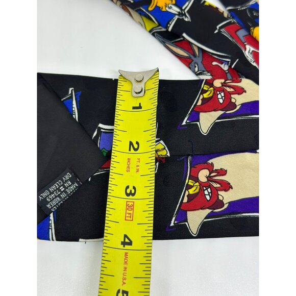 VTG 1994 Looney Tunes Mania Polyester Neck Tie Taz, Bugs Bunny, Sylvester Men's - Picture 4 of 4